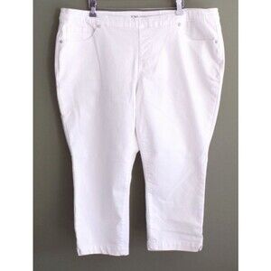DG2 Diane Gilman White Virtual Stretch Pull On Cropped Jeans Petite 1X